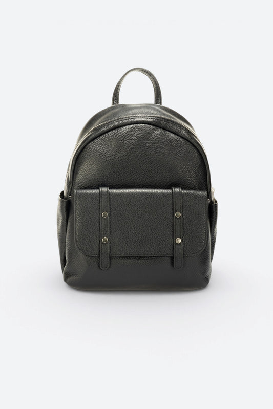 MALIKA Leather Backpack - Black
