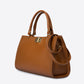 LIDIA Leather Top Handle Bag - Cognac