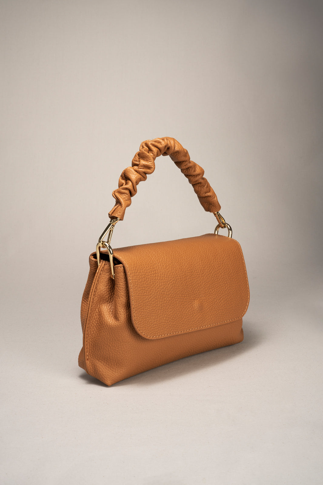 SOFIA Leather Top Handle Bag - Cuoio