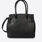 GRETA Leather Top Handle Bag - Black