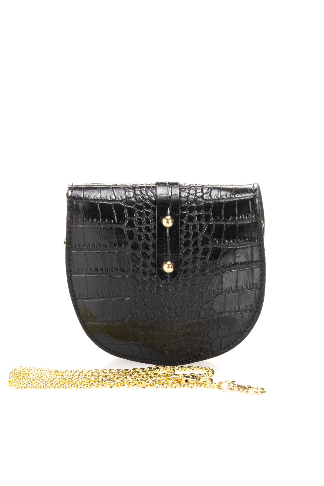 Leather Shoulder Bag 3241 - Black