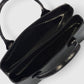 CASSANDRA Leather Top Handle Bag - Black