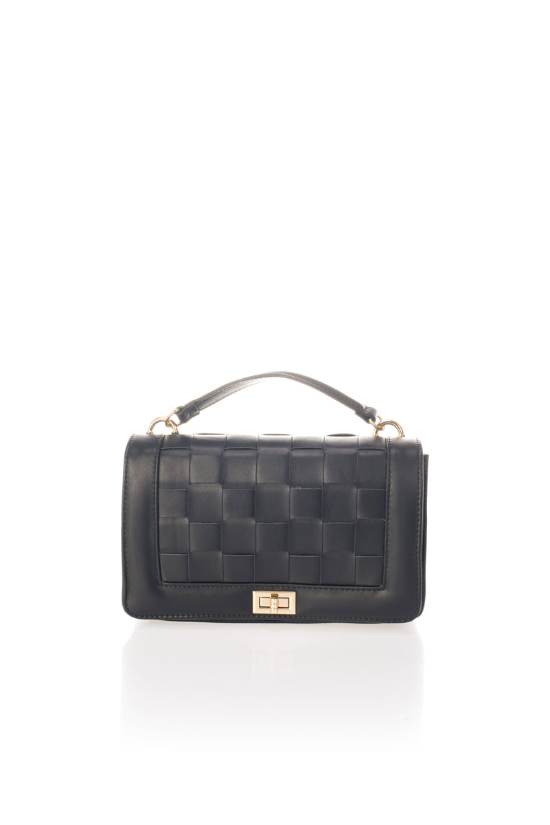 ERIS Leather Crossbody Bag - Black