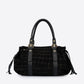 GWENDA Leather Top Handle Bag - Black