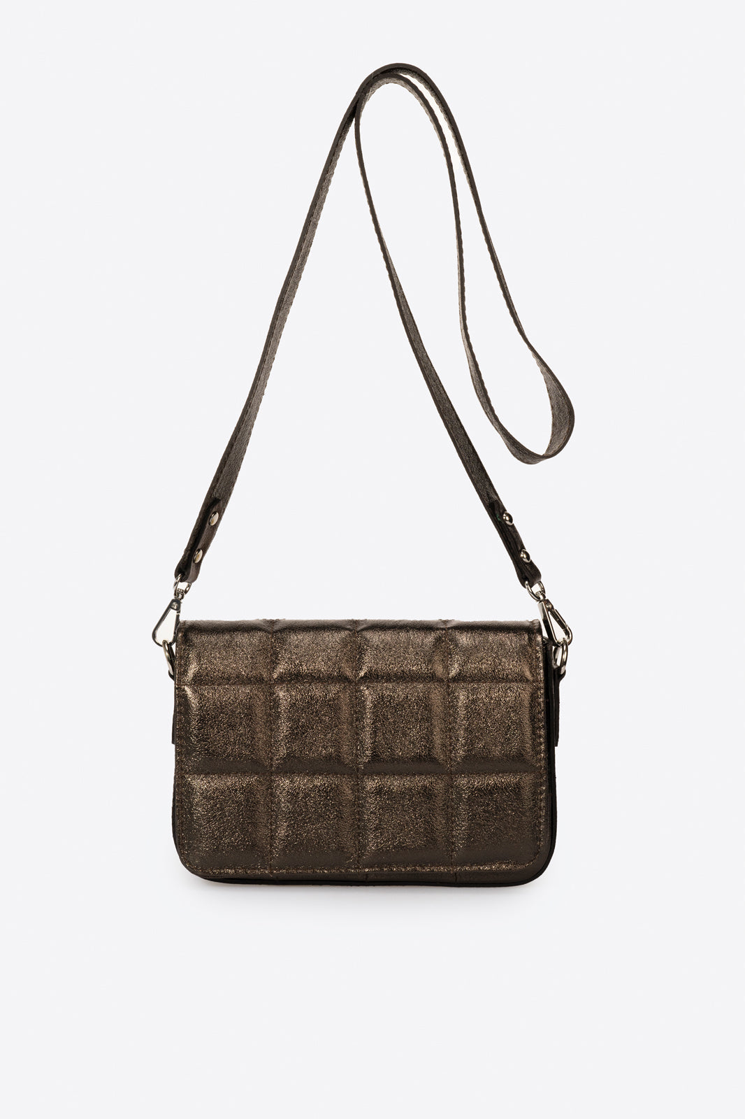 EMILIA Leather Crossbody Bag - Bronzo
