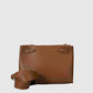 CAMILLE Leather Top Handle Bag - Cognac