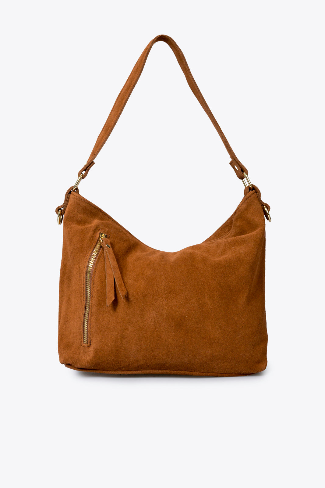 LEONIE Leather Shoulder Bag - Cognac