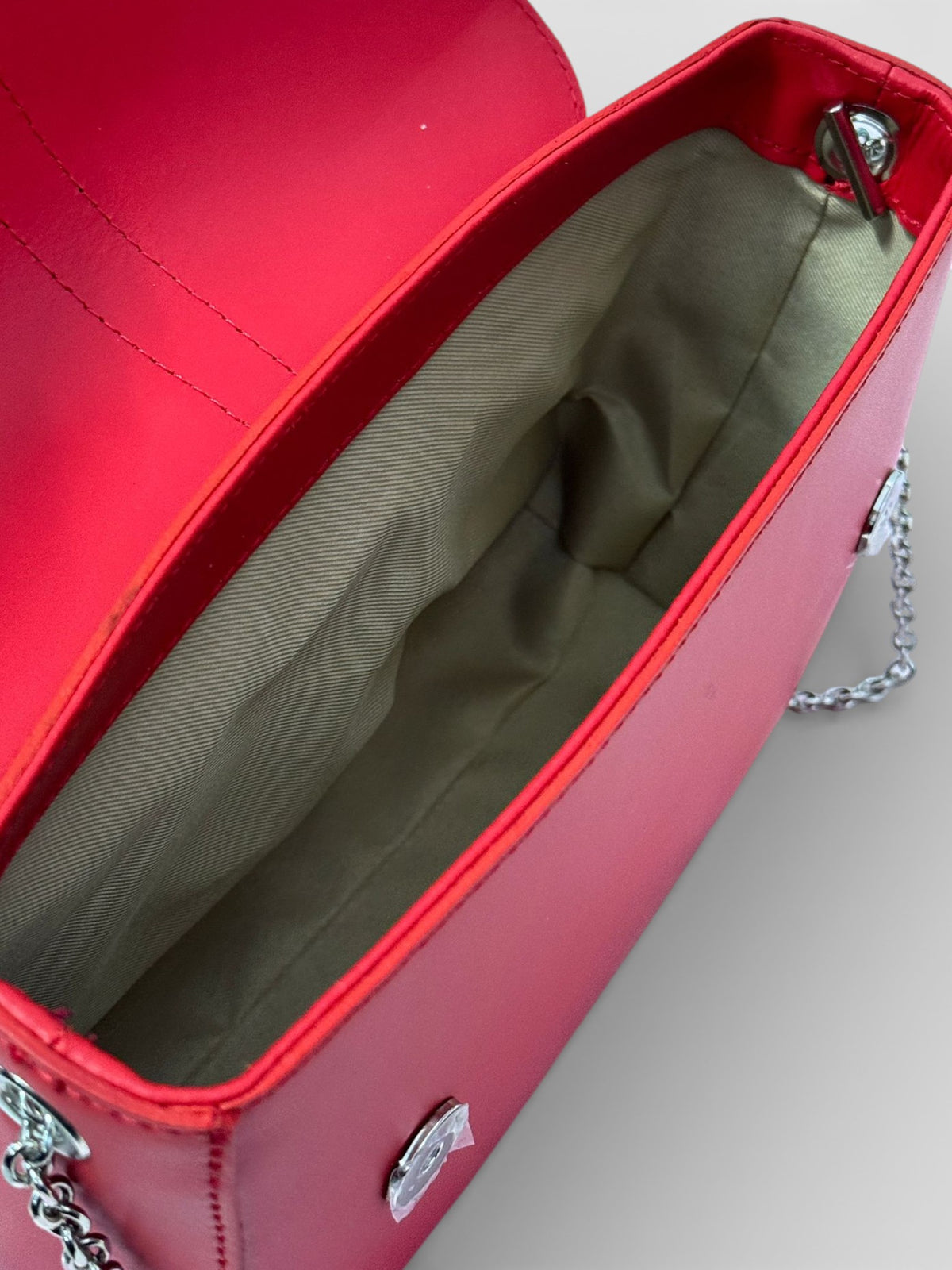 Leather Top Handle Bag 3521 - Red