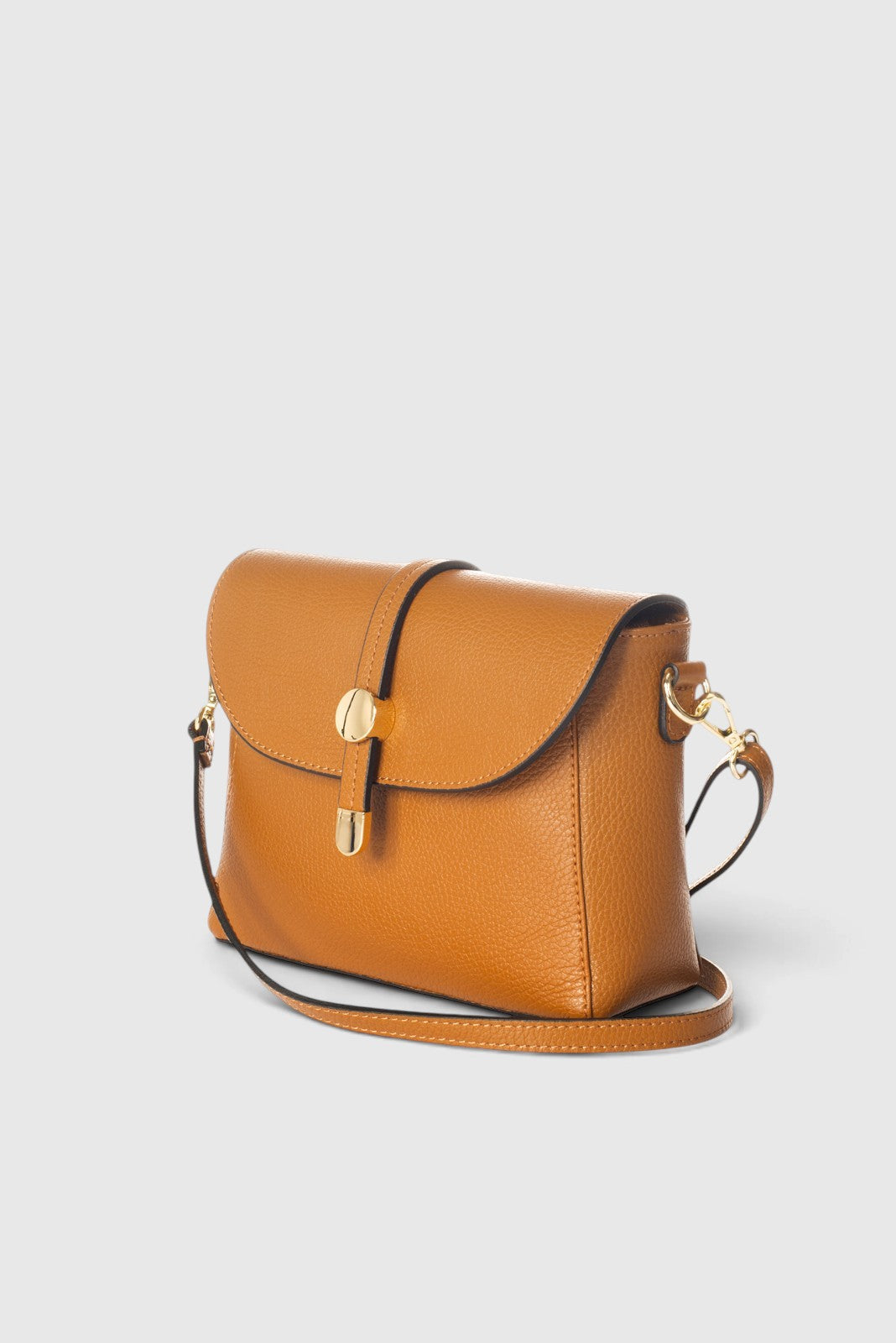 ADORE Leather Crossbody Bag - Cognac