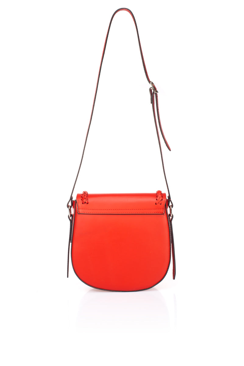 Leather Crossbody Bag 2810 - Red