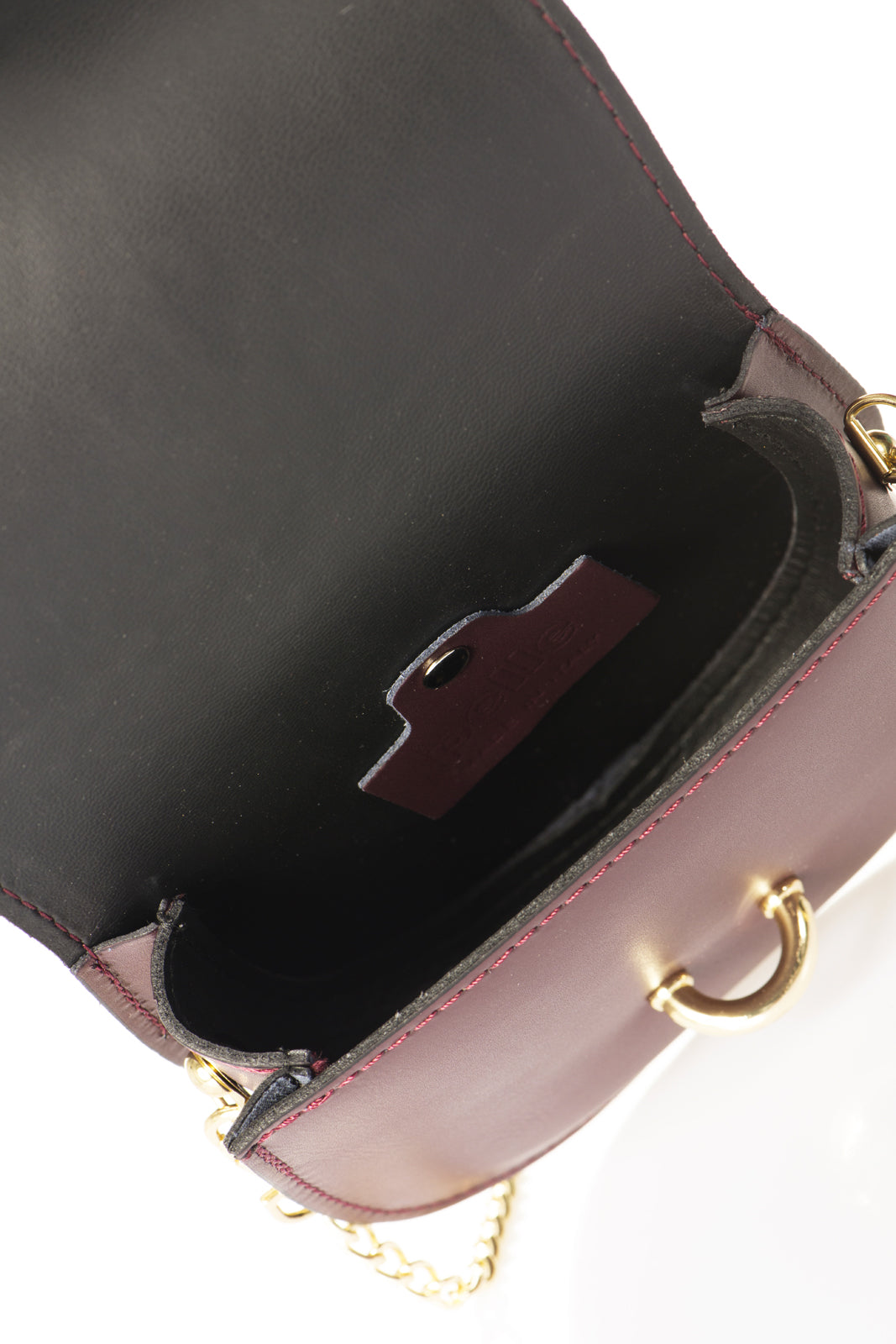 Leather Crossbody Bag 7006 - Bordo