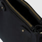 CAMILLE Leather Top Handle Bag - Black