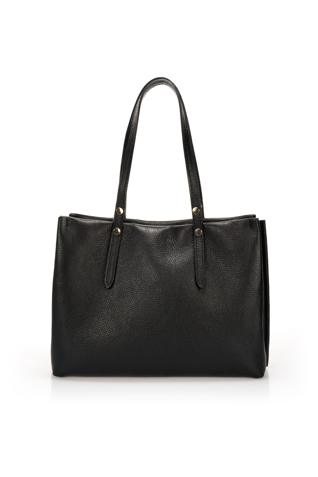 Leather Top Handle Bag 1199 - Black