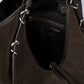 CORALIE Leather Top Handle Bag - Dark Brown