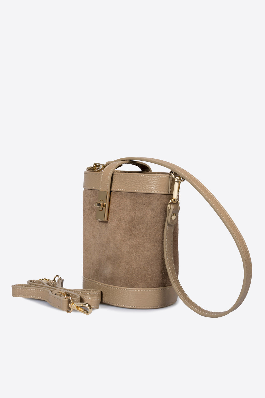 SIBILLA Leather Top Handle Bag - Taupe