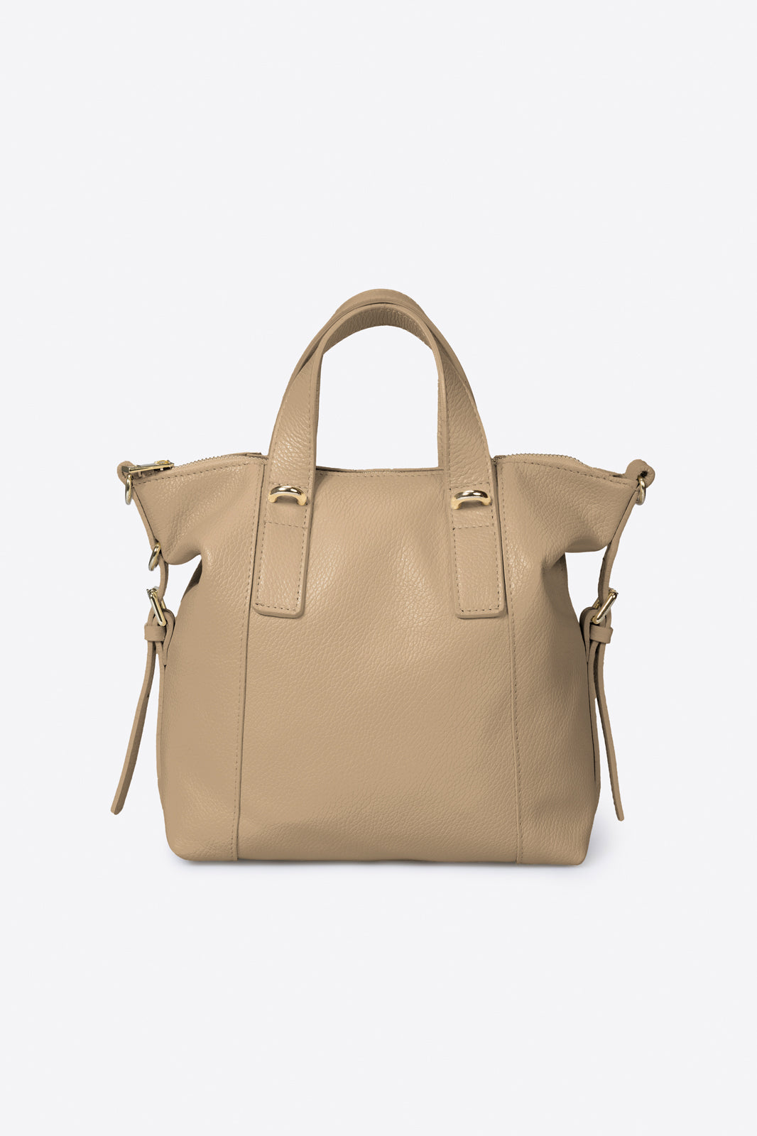 Leather Top Handle Bag 6642 - Cappuccino